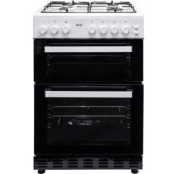 Teknix TKGF60TW Twin Cavity 60cm Gas Cooker in White